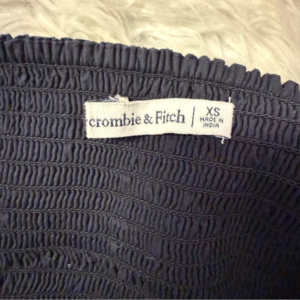 Abercrombie & Fitch Navy Puff-Sleeve Mini Dress - Picture 4 of 6